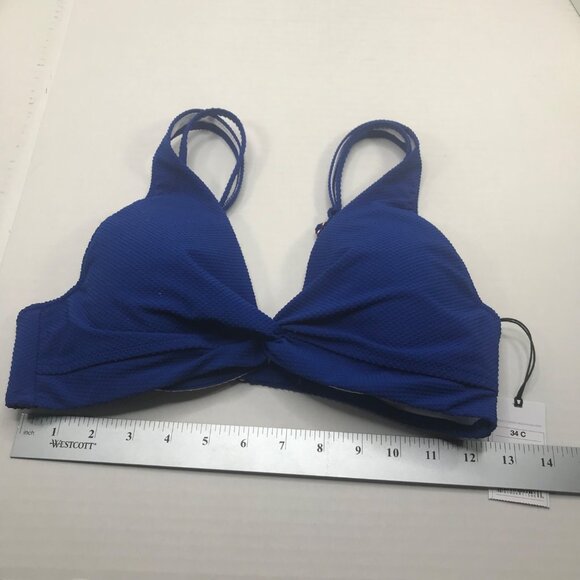 Shade And Shore Women's Size 34C Lined Triangle Bikini Swim Top Blue New - Picture 9 of 12